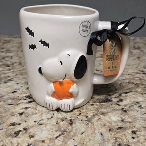 Rae Dunn Peanuts Halloween Mug - Cream and Orange